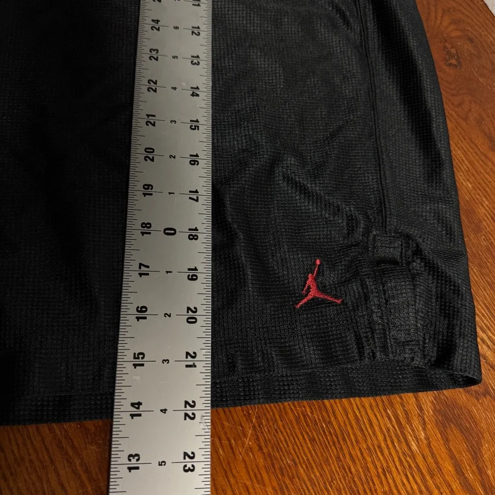Jordan Mens Black Mesh Basketball Shorts Red Jumpman Logo XL